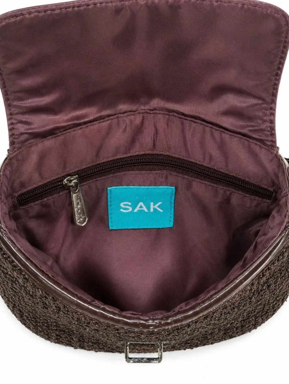 THE SAC Crochet shoulder bag with sequin embellishment.